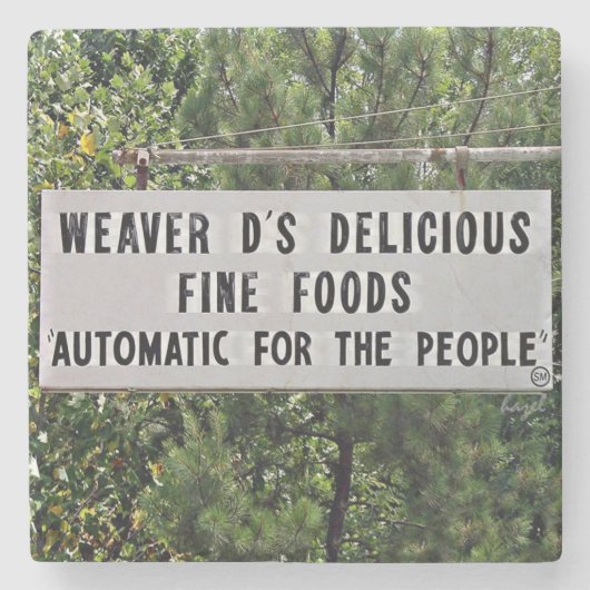 ウィーバーD's，アテネ，ジョージア，大理石コースター。 ストーンコースター (正面)