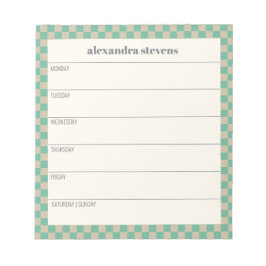 ウィーパーソナライズされたクリープランナーレトロミント市松模様に ノートパッド