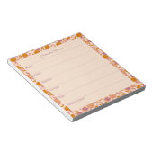 ウィーパーソナライズされたクリープランナーヴィンテージオレンジフローラ ノートパッド (アングル)