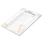 ウィーパーソナライズされたクリー食事プランナー ノートパッド (アングル)