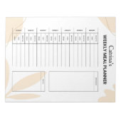 ウィーパーソナライズされたクリー食事プランナー ノートパッド (正面)