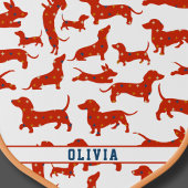 ウィーパーソナライズされたナー犬、ソーセージ犬レトロパターン ピックルボールラケット