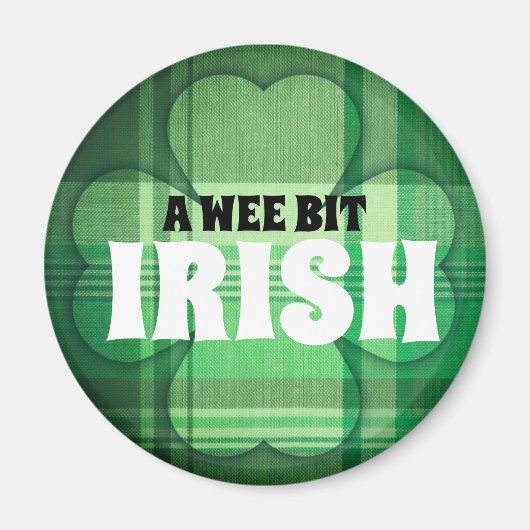 ウィービットのアイルランドの緑の格子状のシャムロック マグネット (正面)