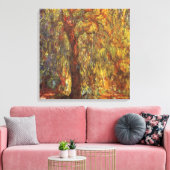 ウィーピングウィローバイクロードモネヴィンテージファインアート キャンバスプリント (インサイチュ (リビング))