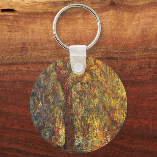 ウィーピングウィローバイクロードモネヴィンテージファインアート キーホルダー (正面)