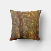 ウィーピングウィローバイクロードモネヴィンテージファインアート クッション (裏面)