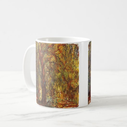 ウィーピングウィローバイクロードモネヴィンテージファインアート コーヒーマグカップ (正面左)
