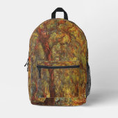 ウィーピングウィローバイクロードモネヴィンテージファインアート プリントバックパック (正面)