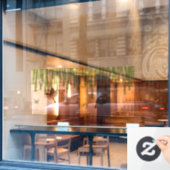 ウィーピングウィローフリンジシームレスデカール(1) ウィンドウサイン (カフェ窓)