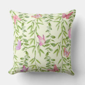 ウィーピングウィロー&バタフライ装飾用クッション クッション (正面)