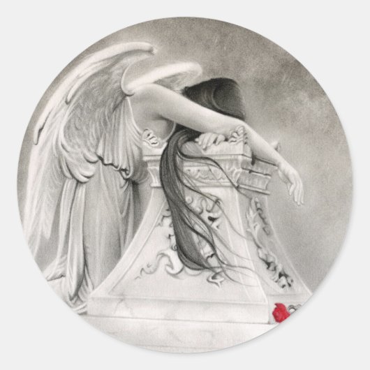 ウィーピングエンジェルステッカー ラウンドシール (正面)