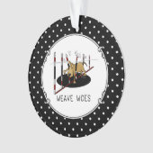 ウィーブウォーズ – 敏捷性におもしろい刺さった犬の輪 オーナメント (正面)