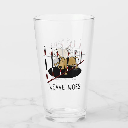 ウィーブウォーズ – 敏捷性におもしろい刺さった犬の輪 タンブラーグラス (裏面)