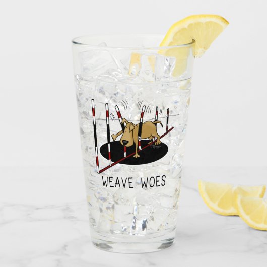 ウィーブウォーズ – 敏捷性におもしろい刺さった犬の輪 タンブラーグラス (アイス裏面)