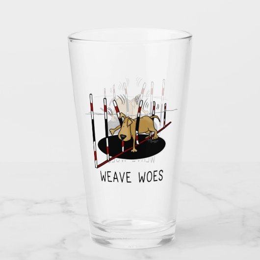 ウィーブウォーズ – 敏捷性におもしろい刺さった犬の輪 タンブラーグラス (正面)