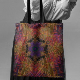 ウィーブマンダライエローオレンジと紫 トートバッグ