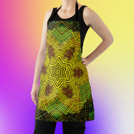 ウィーブマンダライエローグリーンとオレンジ エプロン