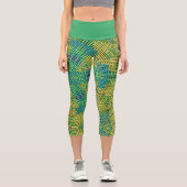 ウィーブマンダライエローグリーンとブルー カプリレギンス (正面)