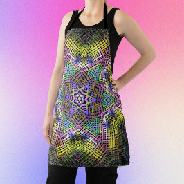 ウィーブマンダライエローピンクとグリーン エプロン