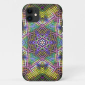ウィーブマンダライエローピンクとグリーン Case-Mate iPhoneケース (裏面)