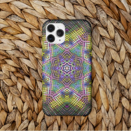ウィーブマンダライエローピンクとグリーン Case-Mate iPhoneケース