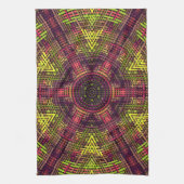 ウィーブマンダライエローピンクと紫 キッチンタオル (縦)