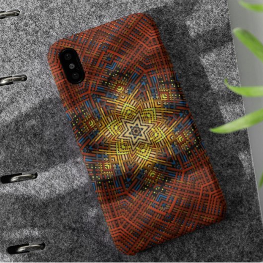 ウィーブマンダラオレンジイエローとブルー Case-Mate iPhoneケース