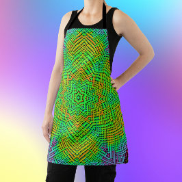 ウィーブマンダラオレンジグリーンとブルー エプロン