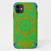 ウィーブマンダラオレンジグリーンとブルー Case-Mate iPhoneケース (裏面)
