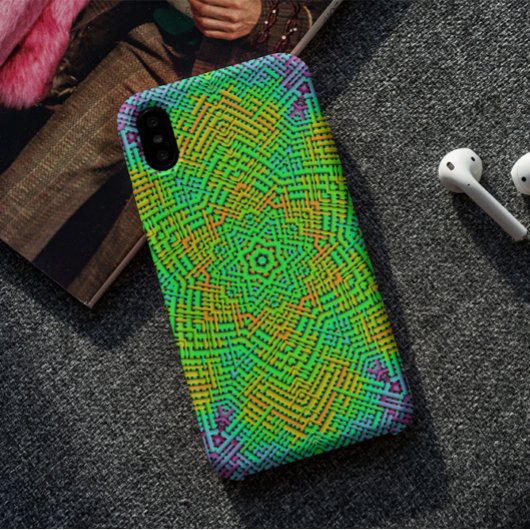 ウィーブマンダラオレンジグリーンとブルー Case-Mate iPhoneケース