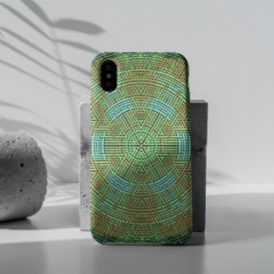 ウィーブマンダラグリーンとオレンジ iPhone 11 ケース