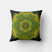 ウィーブマンダラグリーンイエローとブラック クッション (裏面)