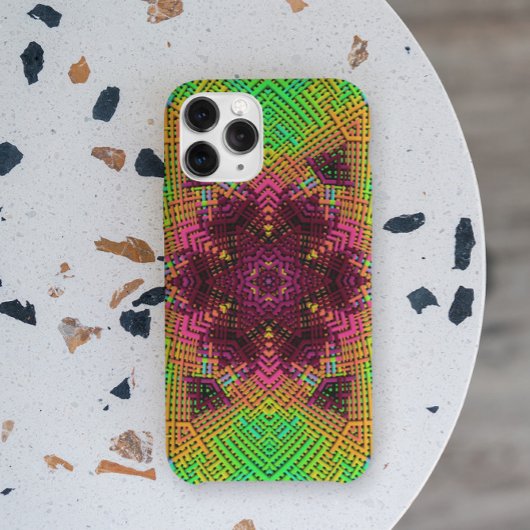 ウィーブマンダラグリーンオレンジとピンク Case-Mate iPhoneケース