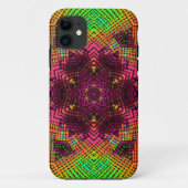 ウィーブマンダラグリーンオレンジとピンク Case-Mate iPhoneケース (裏面)