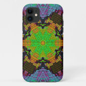 ウィーブマンダラグリーンオレンジと紫 Case-Mate iPhoneケース (裏面)