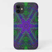 ウィーブマンダラグリーンパープルとブルー Case-Mate iPhoneケース (裏面)