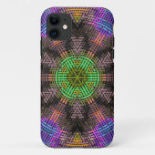 ウィーブマンダラグリーンピンクとブルー Case-Mate iPhoneケース (裏面)