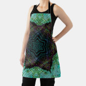 ウィーブマンダラグリーンブルーとパープル エプロン (インサイチュ)