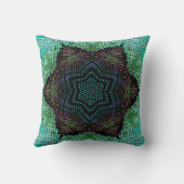 ウィーブマンダラグリーンブルーとパープル クッション (裏面)