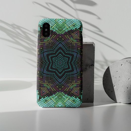 ウィーブマンダラグリーンブルーとパープル Case-Mate iPhoneケース