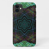 ウィーブマンダラグリーンブルーとパープル Case-Mate iPhoneケース (裏面)