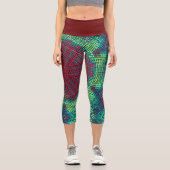 ウィーブマンダラグリーンブルーとレッド カプリレギンス (正面)