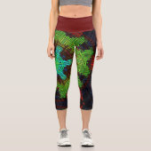 ウィーブマンダラグリーンレッドとブルー カプリレギンス (正面)