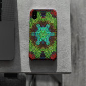 ウィーブマンダラグリーンレッドとブルー Case-Mate iPhoneケース