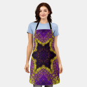 ウィーブマンダラパープルとイエロー エプロン (着用した状態)
