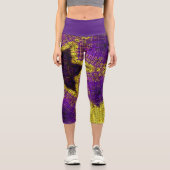 ウィーブマンダラパープルとイエロー カプリレギンス (正面)
