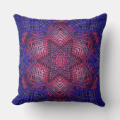 ウィーブマンダラピンクとブルー クッション (正面)