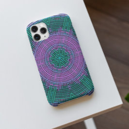 ウィーブマンダラピンクとブルー iPhone 11 ケース