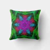 ウィーブマンダラピンクブルーとグリーン クッション (裏面)
