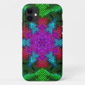 ウィーブマンダラピンクブルーとグリーン Case-Mate iPhoneケース (裏面)